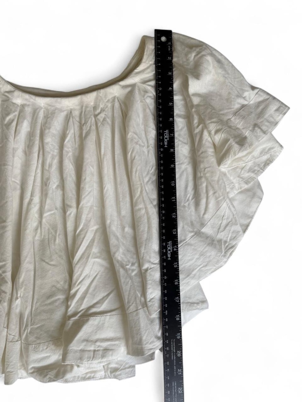 Anthropologie Maeve White Off The Shoulder Ruffle Swing Blouse Women’s Size XL - Picture 4 of 6